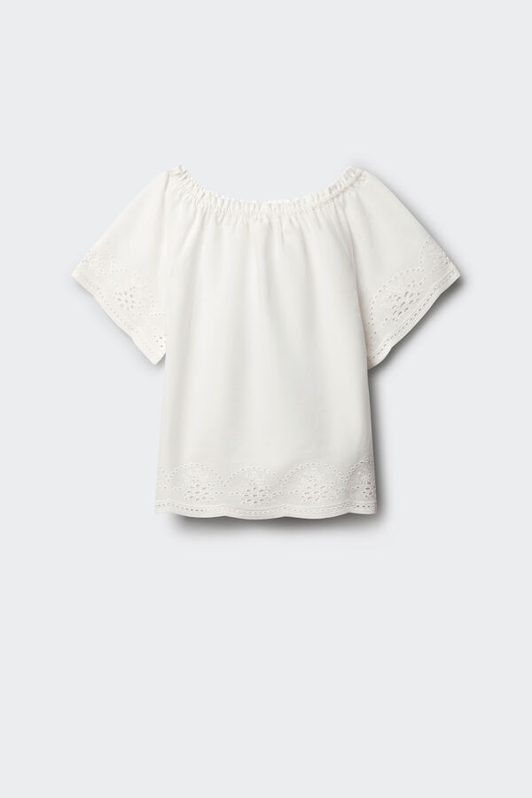Springfield Kids Blusa bordada para menina branco