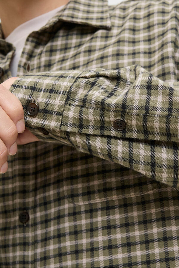 Jack & Jones Camisa xadrez regular fit cru