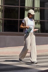 Springfield Cal&ccedil;a desportiva wide leg soft touch bege