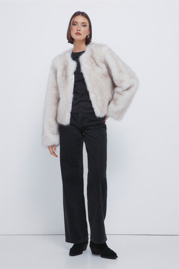 Springfield T-shirt com decote nas costas em lurex preto