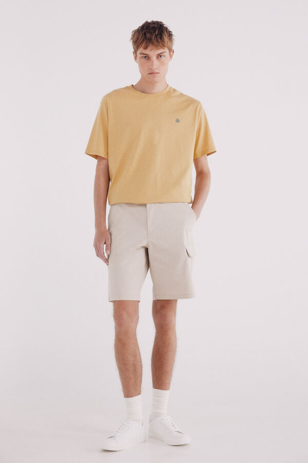 Springfield Camiseta básica com gola redonda amarelo