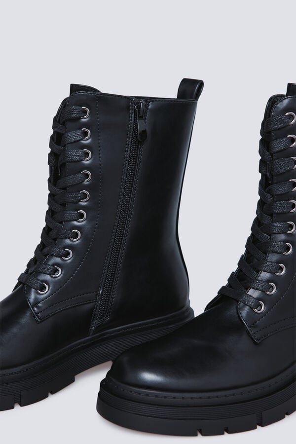 Springfield Botins militares com cadar&ccedil;o  preto