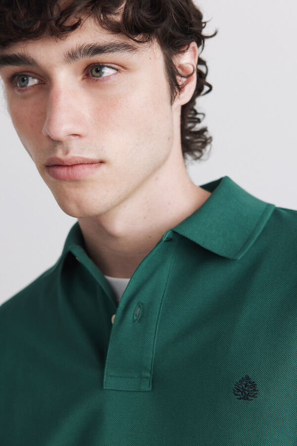 Springfield Polo piqu&eacute; b&aacute;sico Springfield regular fit verde