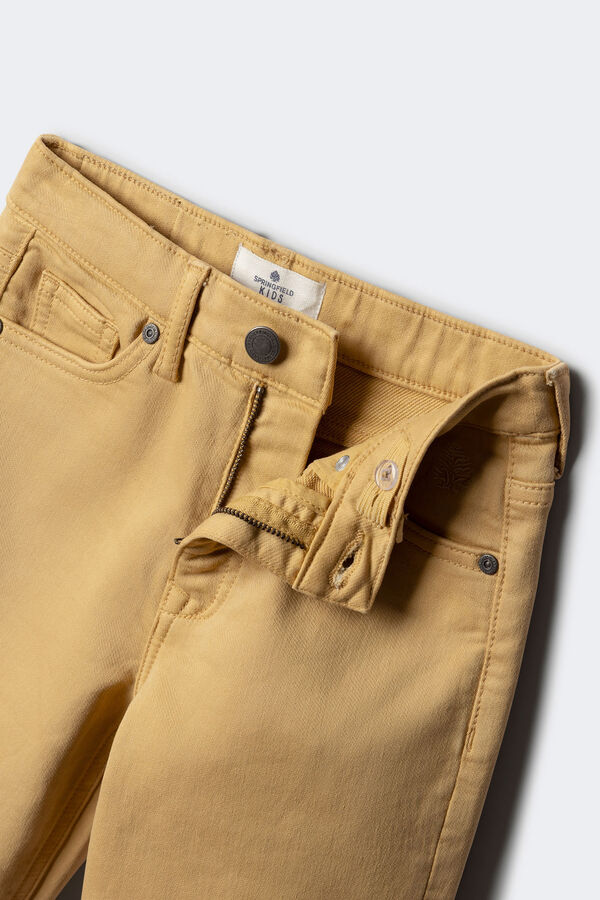 Springfield Kids Calça amarela slim fit de 5 bolsos para meninos amarelo