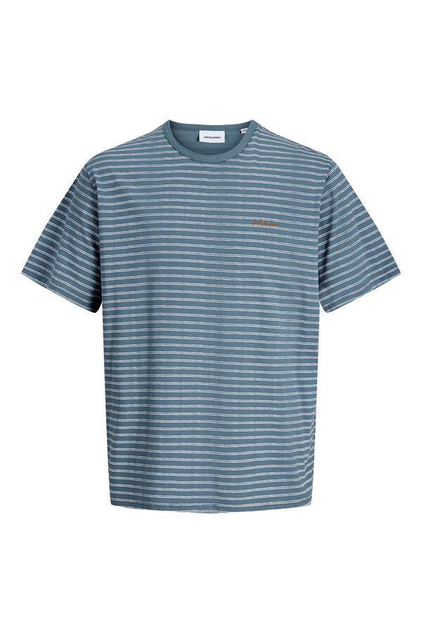 Jack & Jones T-shirt relaxed fit &agrave;s riscas cinzento