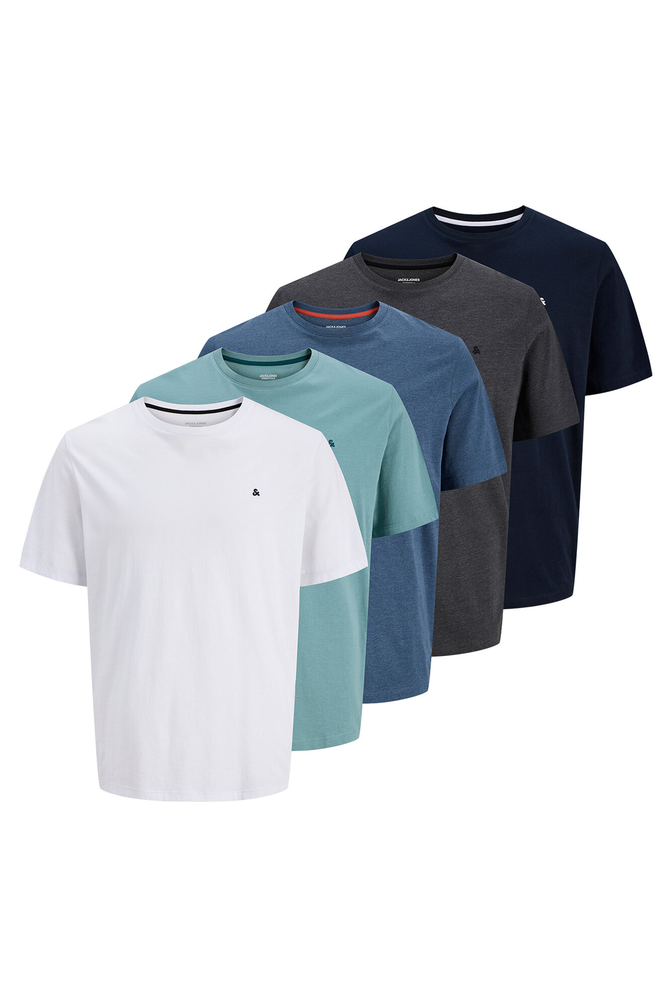 Jack & Jones Pacote com 5 camisetas b&aacute;sicas