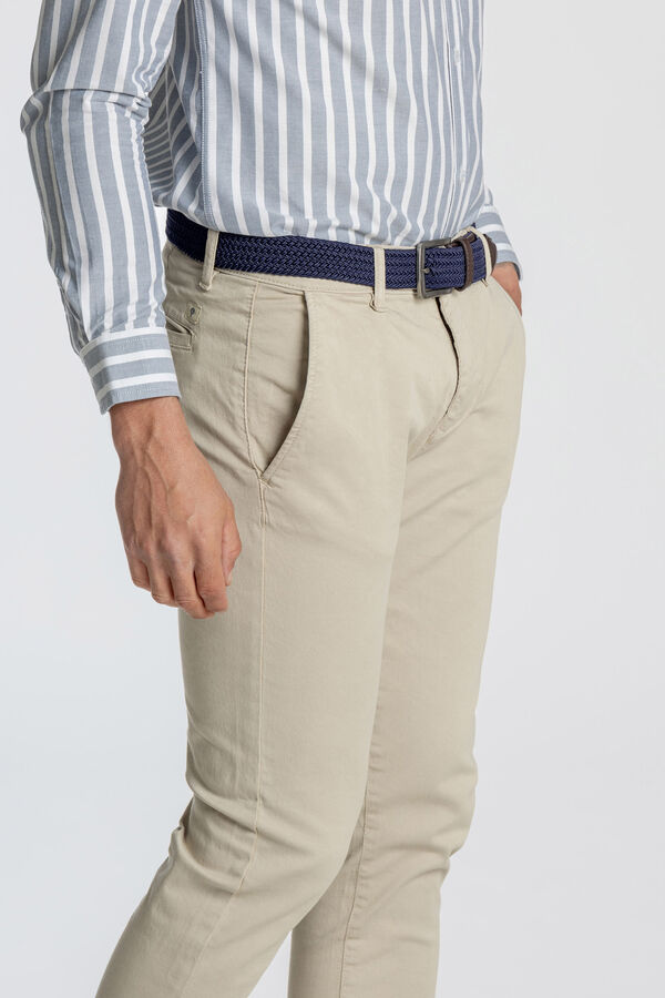 Celopman Chino Básico Skinny Croped   cinzento