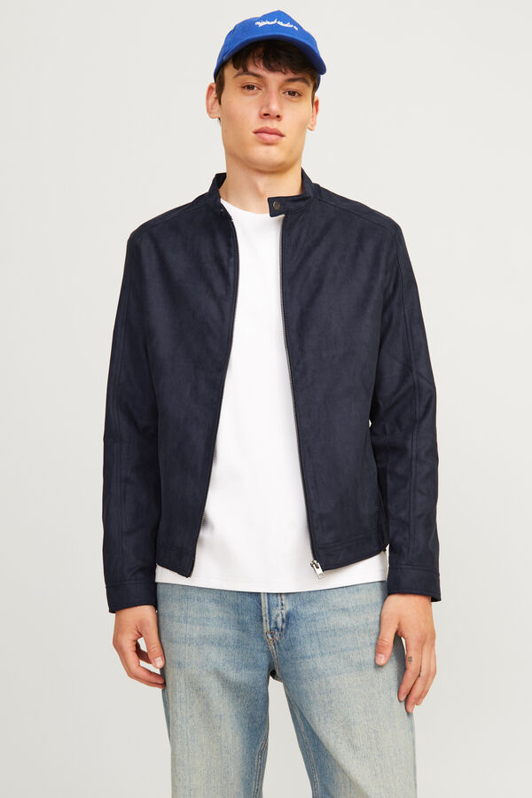 Jack & Jones Blusão com efeito de couro preto