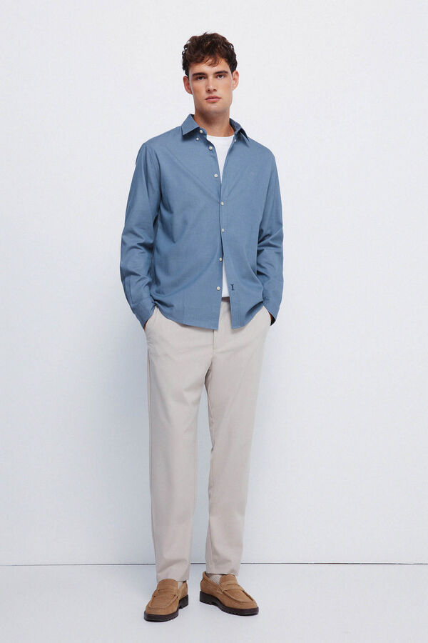 Springfield Two-tone structured shirt blue