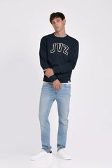 JVZ Sweatshirt de gola redonda com logo azul