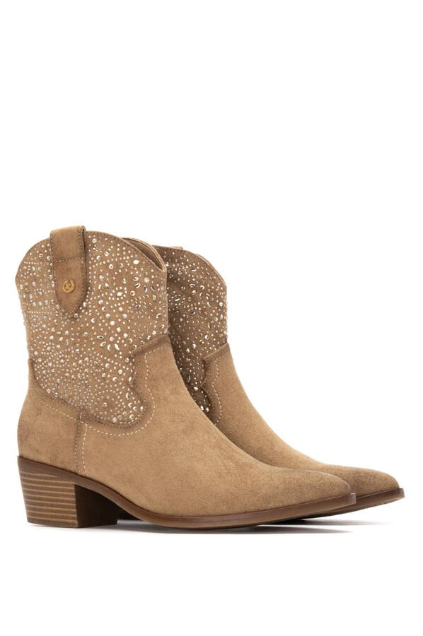 XTI Bota de cowboy com tachas bege