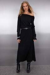 Trendyol Vestido comprido de malha preto