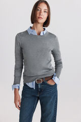 Springfield Camisola b&aacute;sica fina com bot&otilde;es cinzento