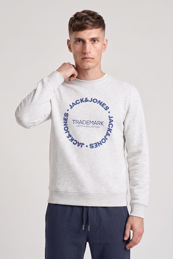 Jack & Jones Sudadera cuello redondo blanco