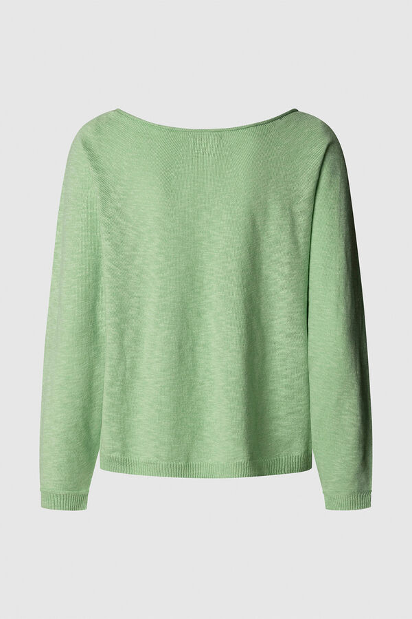 Pepe Jeans  Blusa de malha de malha manga comprida com detalhe nas mangas.  verde