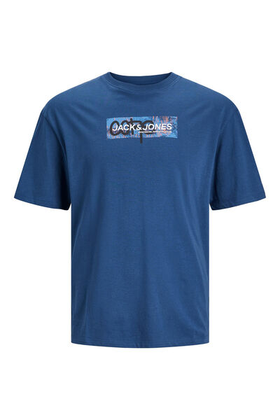 Springfield T-shirt de algodão manga curta com detalhe estampado PLUS marinho