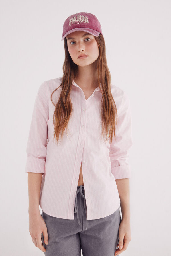 Springfield Camisa de algodão Oxford rosa