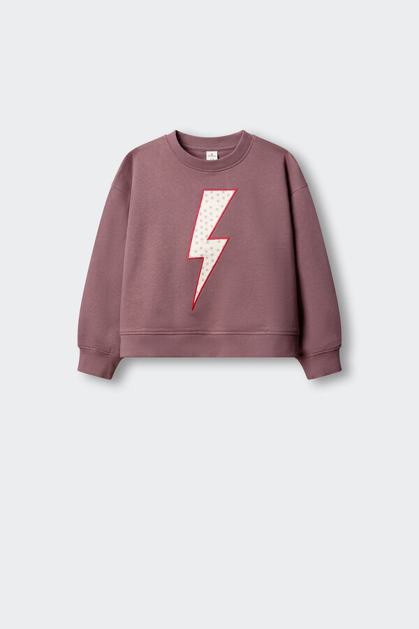 Springfield Kids Sweatshirt com raio frontal para menina rosa