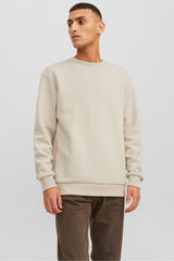 Jack & Jones Sweatshirt básico com gola redonda cinzento