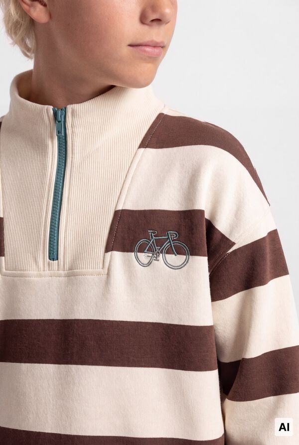 Springfield Kids Sweatshirt gola camionista &agrave;s riscas crian&ccedil;a cru