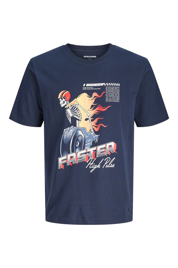 Jack & Jones PLUS T-shirt de manga curta estampada azul