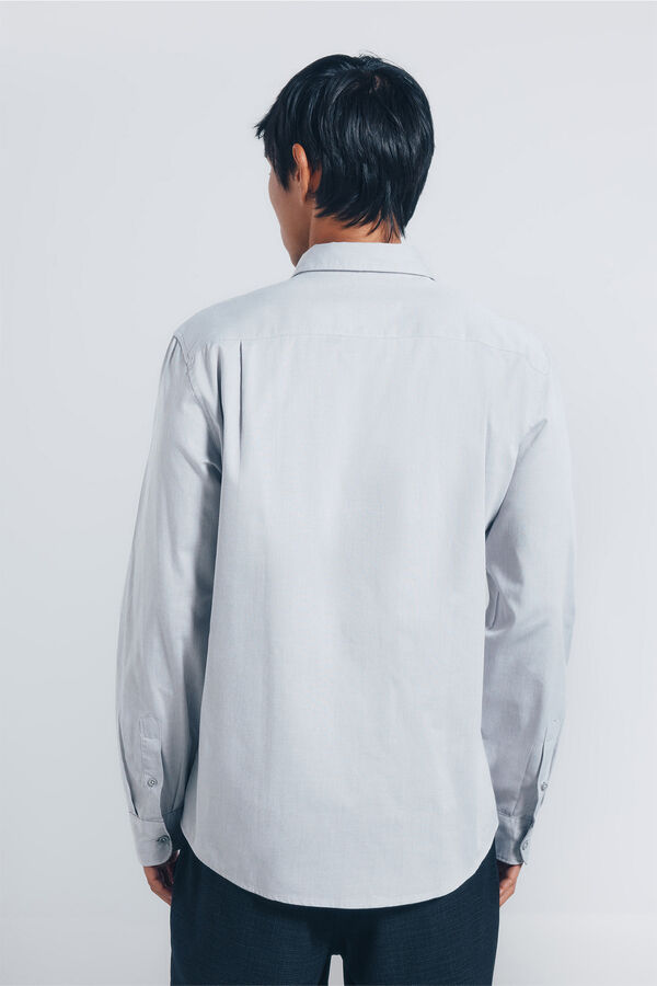 Springfield Camisa estruturada de fácil cuidado cinzento