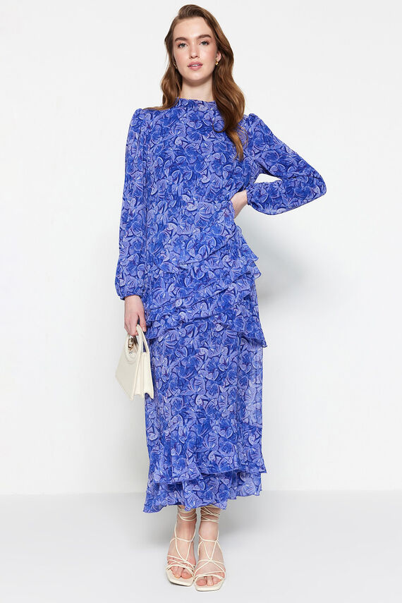 Vestido maxi manga larga