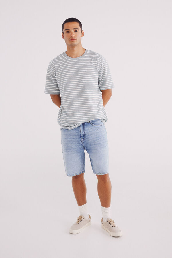 Springfield T-shirt risca estrutura azul