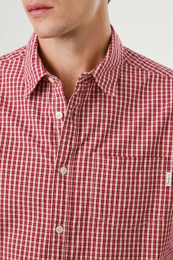 Pepe Jeans Camisa xadrez regular fit vermelho