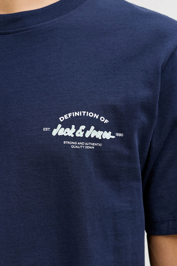 Jack & Jones T-shirt manga curta logo azul