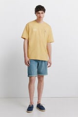 Springfield Bermuda jeans b&aacute;sica sobretingida slim fit azul