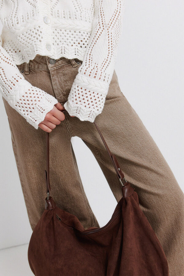 Springfield Casaco de malha pointelle bege