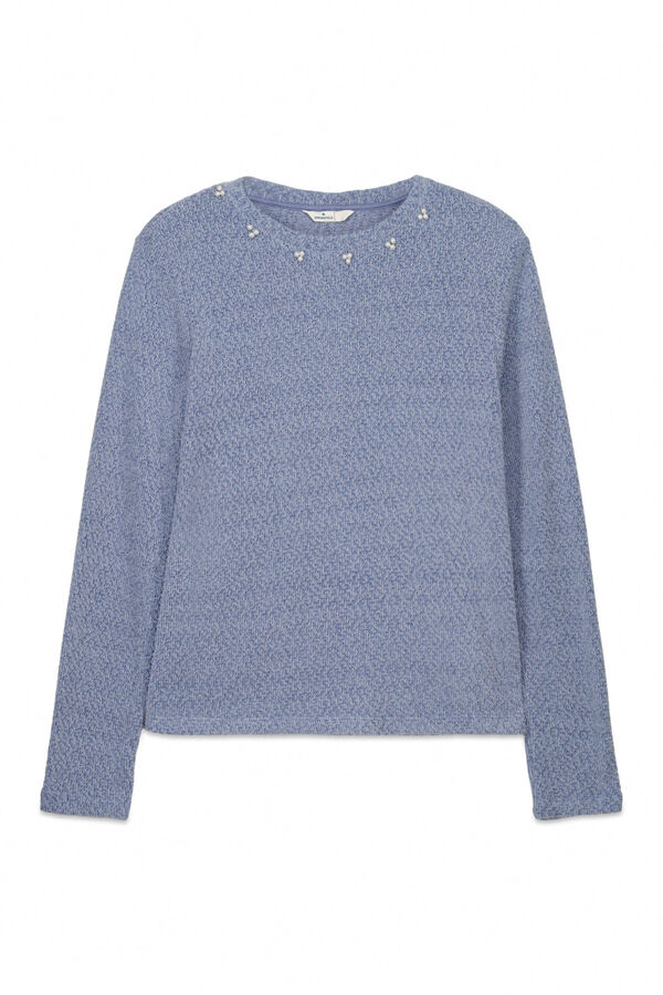 Springfield T-shirt de chenille gola fantasia azul