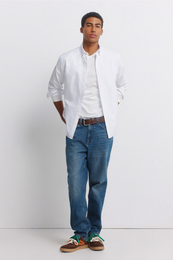 Springfield Camisa oxford sem vincos branco