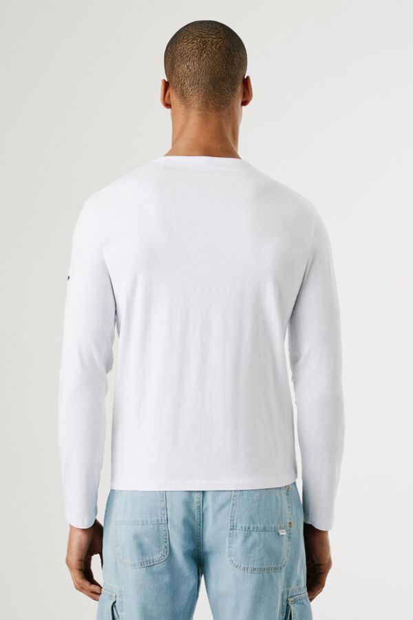 Pepe Jeans Camiseta Slim Fit Manga Longa branco