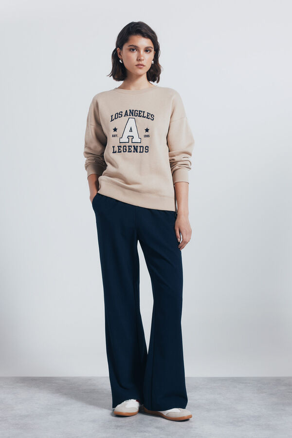 Springfield Sweatshirt com estampa urbana camel