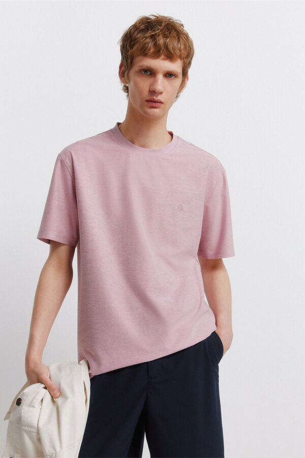 Springfield T-shirt em oxford rosa
