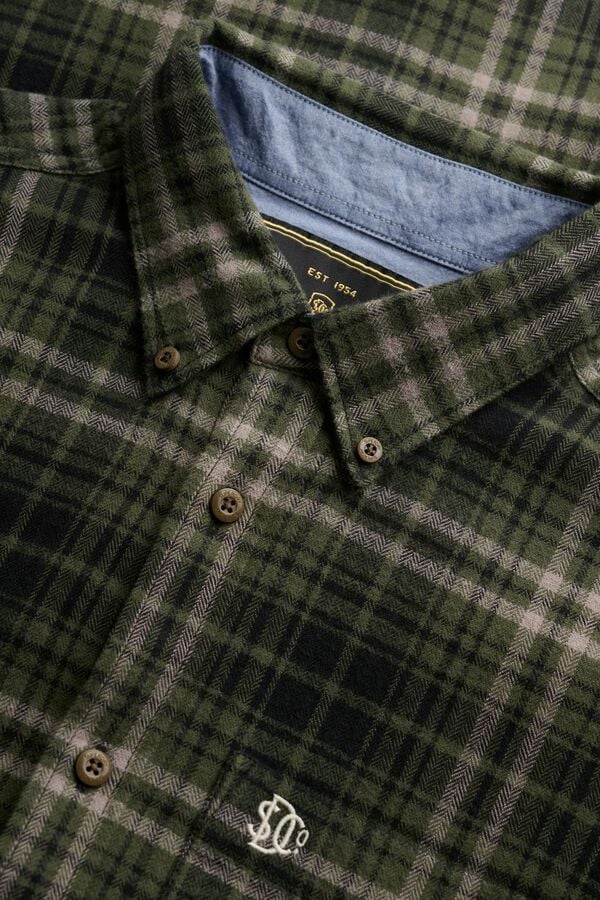 Superdry Camisa de manga comprida aos quadrados verde