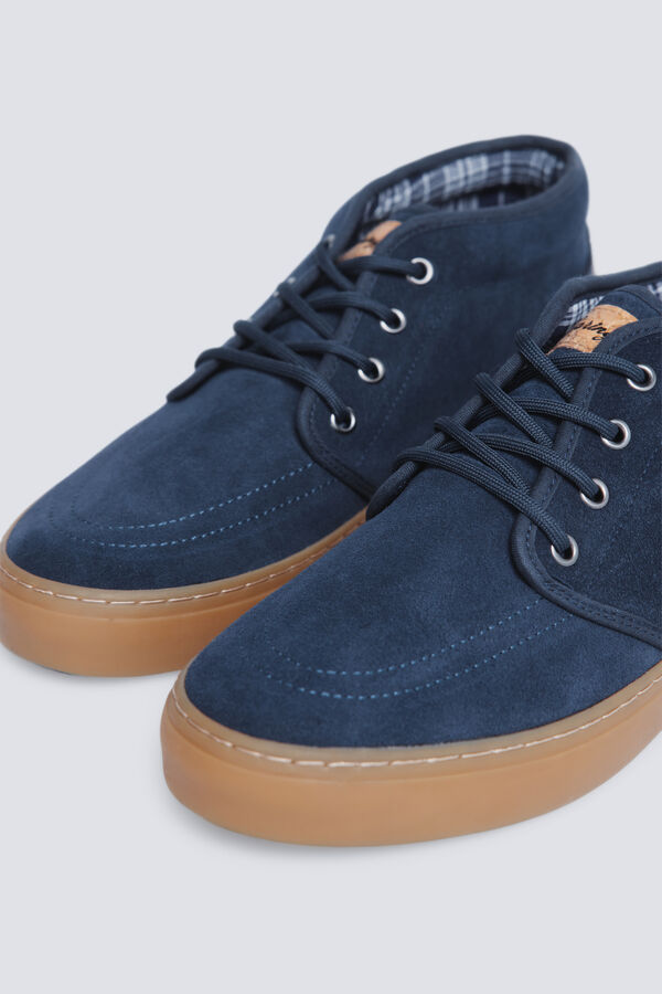Springfield Casual ankle boot leather ankle split leather blue