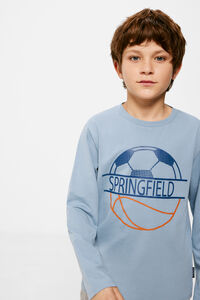 Springfield T-shirt print bola menino mix azul
