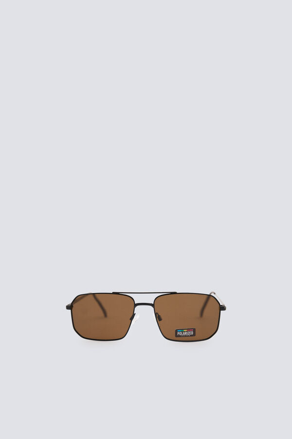 Springfield Gafas sol estilo aviador rectangulares marr&oacute;n