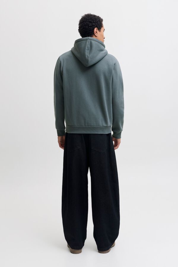 Jack & Jones Sweatshirt relaxed com capuz cinzento