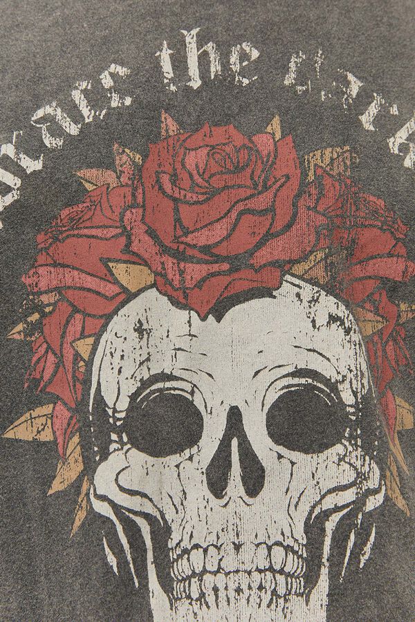 Systemaction T-shirt estampado caveira cinzento