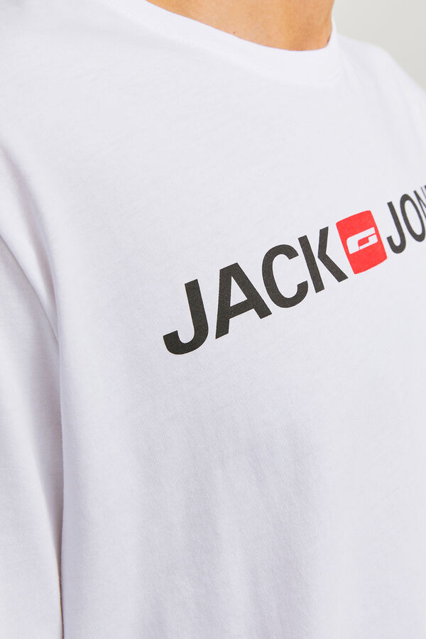 Jack & Jones Camiseta manga corta logo blanco
