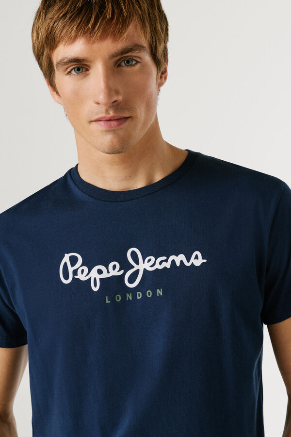 Pepe Jeans T-shirt de manga curta com logo azul