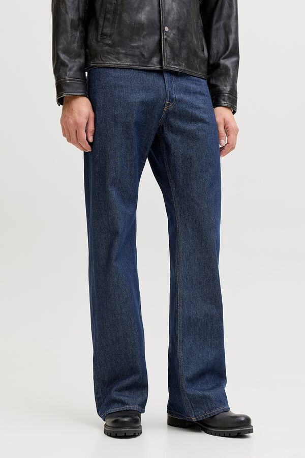 Jack & Jones Jeans flare cintura alta em algod&atilde;o azul