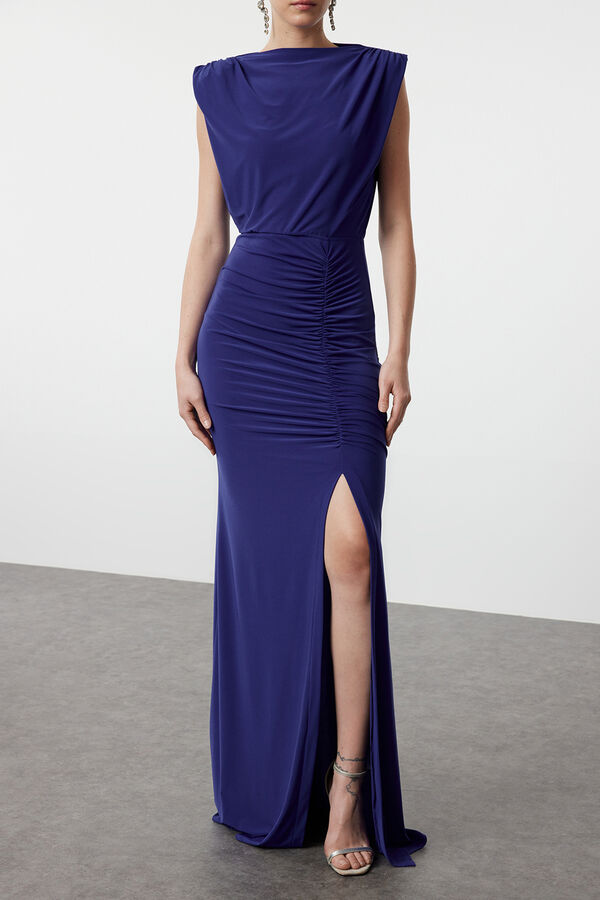 Trendyol Vestido longo drapeado azul