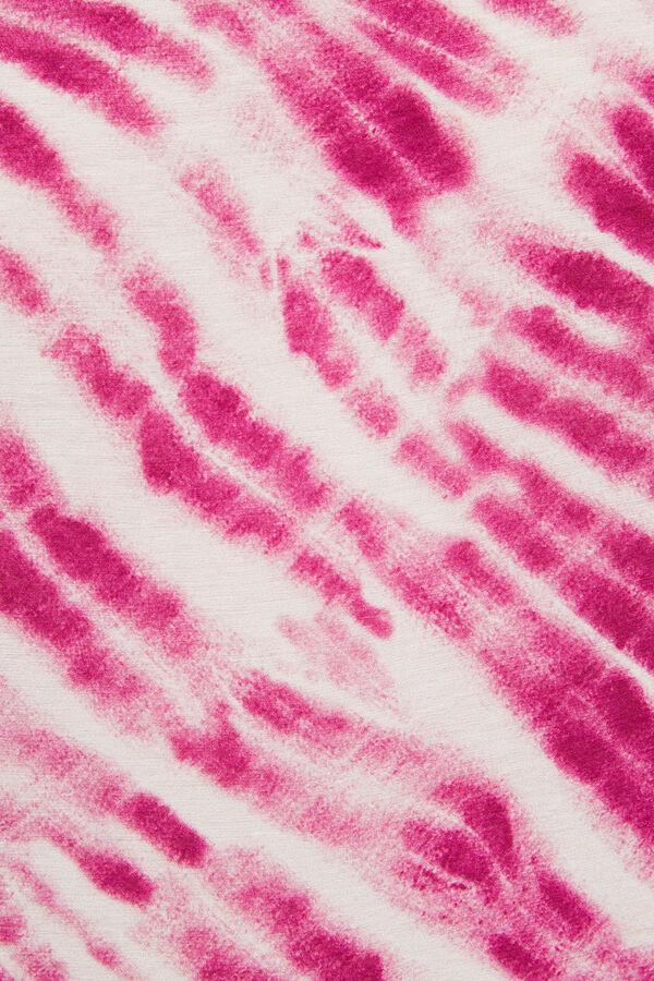 System Action Vestido midi com alças e estampado tie dye rosa