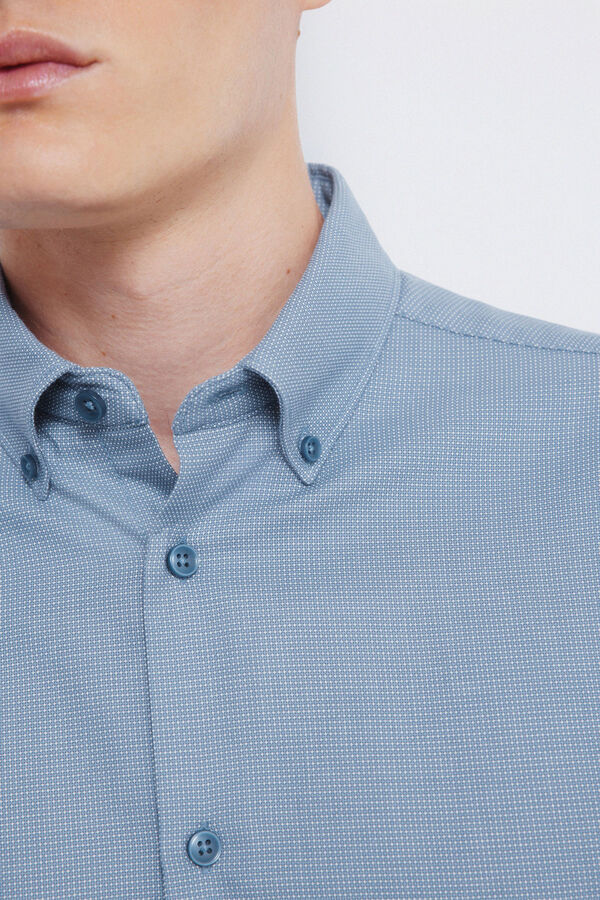 Springfield Camisa social estruturada bicolor azul