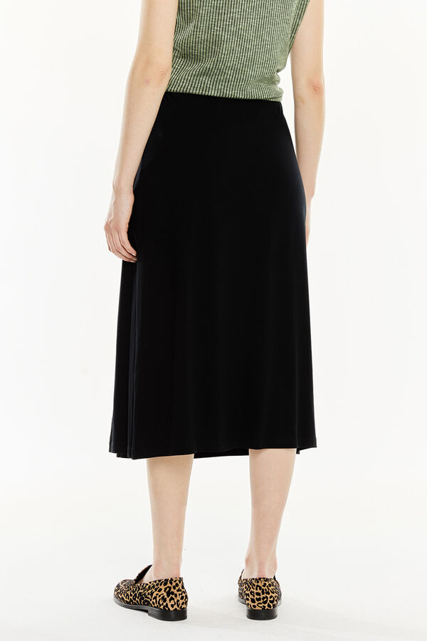 System Action Long flared skirt black